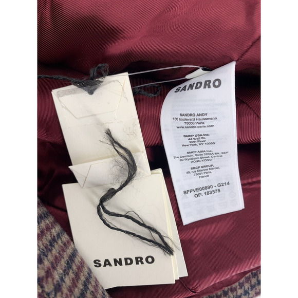 SANDRO Tomy Single-Breasted Houndstooth Wool-Blend Blazer Women's EU 36 / US 4 - Picture 6 of 16